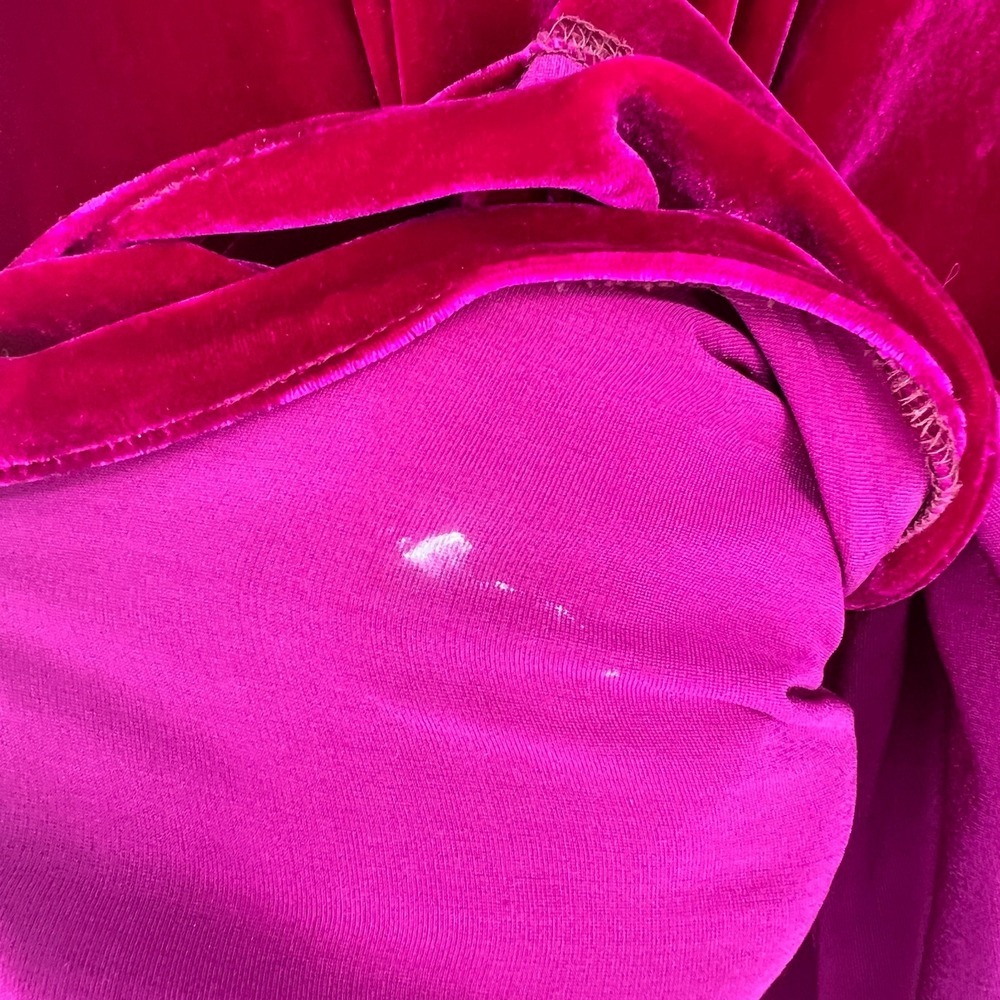 Karen Kane Velvet Top Womens L/XL Hot Pink Button Up Vibrant Maximalist - Picture 5 of 8